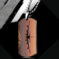 Thumbnail for Landing Boeing 747 During Sunset Designed Metal Necklaces