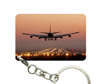 Thumbnail for Landing Boeing 747 During Sunset Designed Key Chains