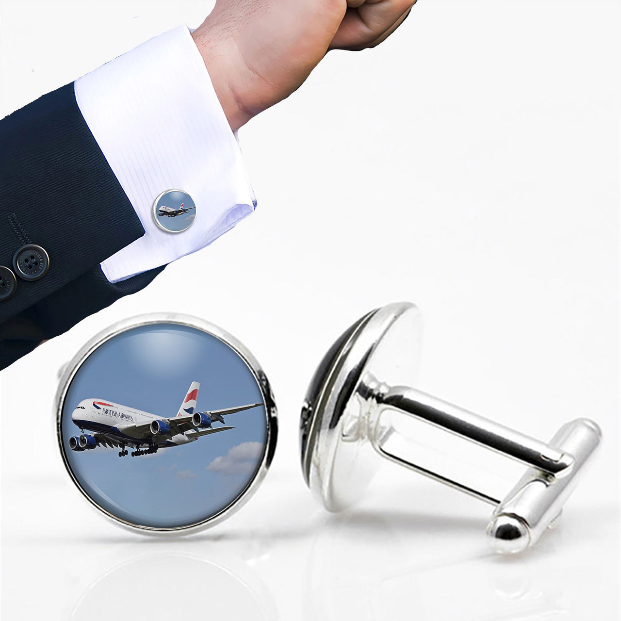 Landing British Airways A380 Designed Cuff Links