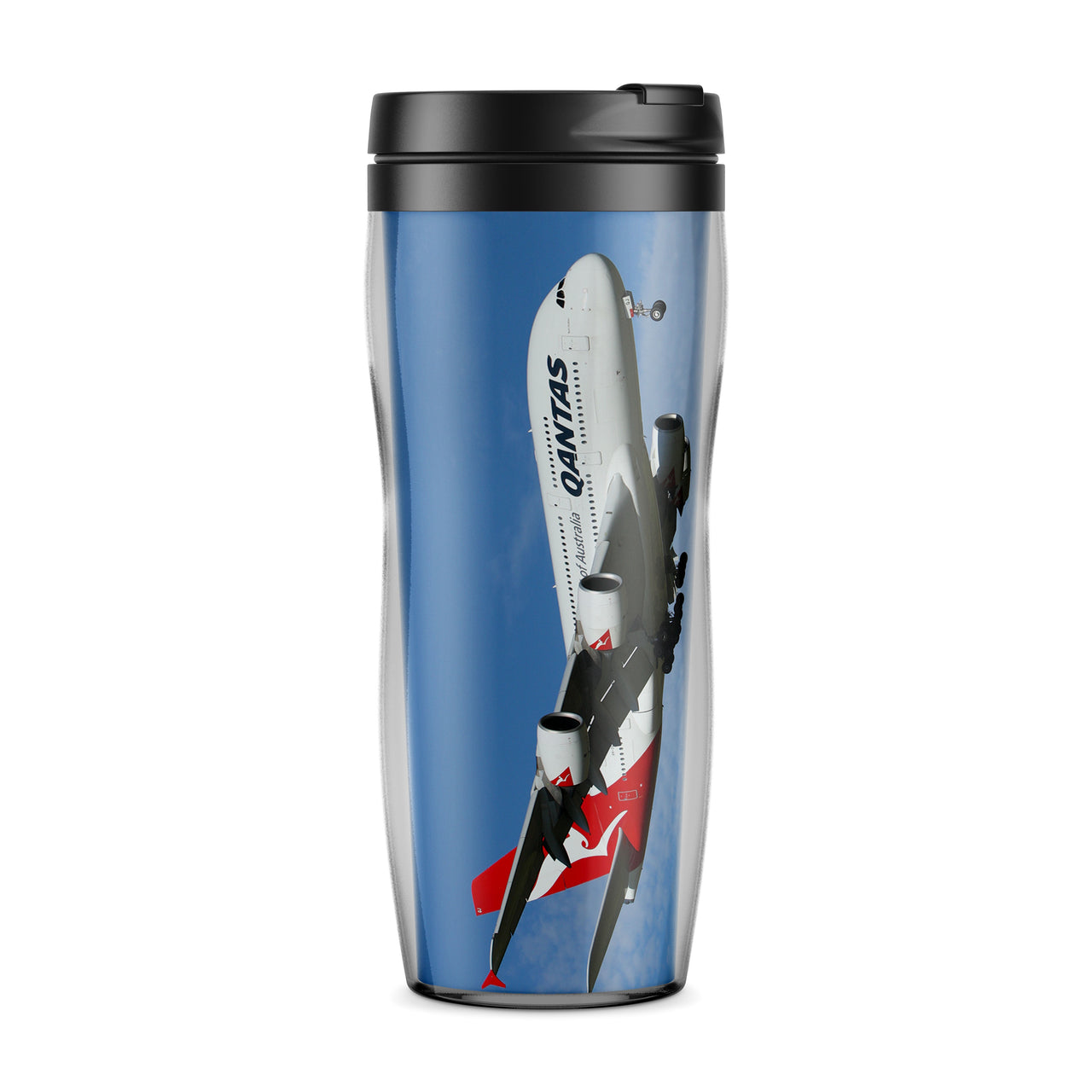 Landing Qantas A380 Designed Travel Mugs