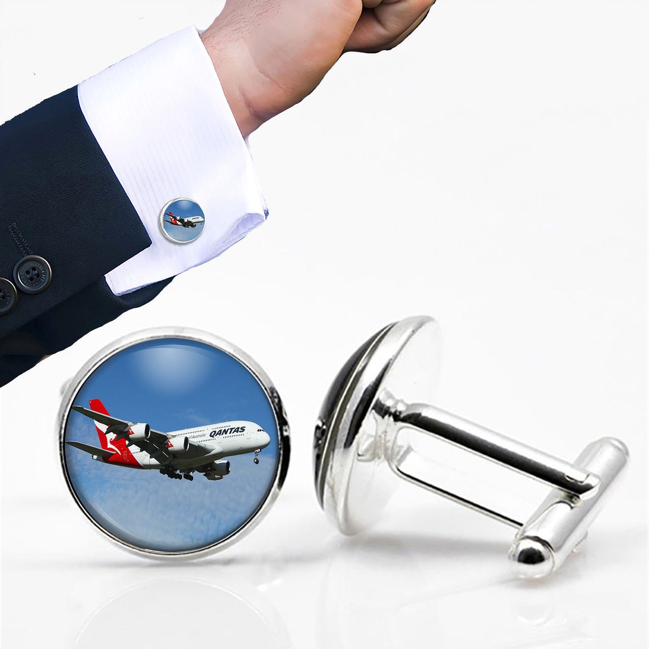 Landing Qantas A380 Designed Cuff Links