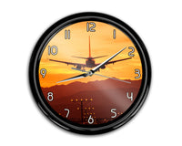 Thumbnail for Landing Aircraft During Sunset Printed Wall Clocks Aviation Shop 
