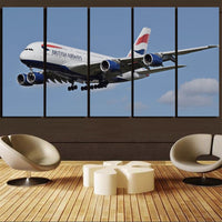 Thumbnail for Landing British Airways A380 Printed Canvas Prints (5 Pieces) Aviation Shop 