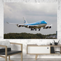 Thumbnail for Landing KLM's Boeing 747 Printed Canvas Posters (1 Piece) Aviation Shop 