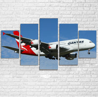 Thumbnail for Landing Qantas A380 Printed Multiple Canvas Poster Aviation Shop 