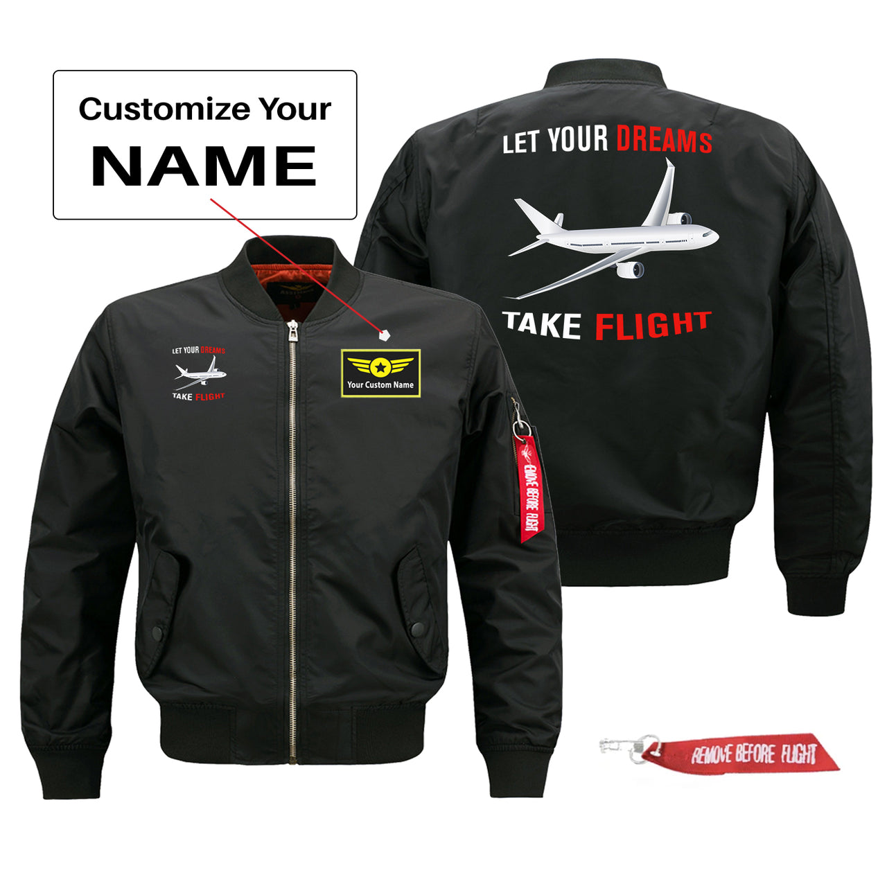 Let Your Dreams Take Flight Designed Pilot Jackets (Customizable
