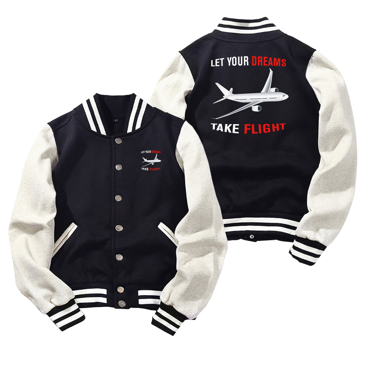 Let Your Dreams Take Flight Designed Baseball Style Jackets