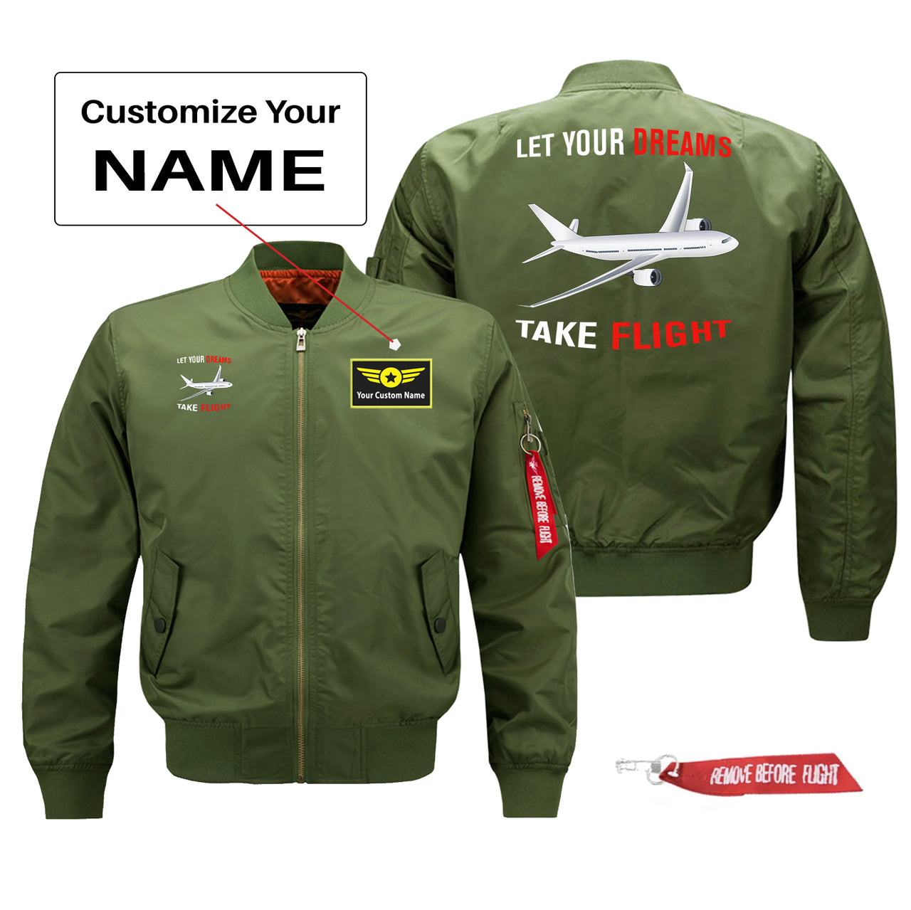Let Your Dreams Take Flight Designed Pilot Jackets (Customizable