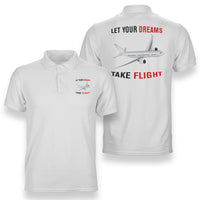 Thumbnail for Let Your Dreams Take Flight Designed Double Side Polo T-Shirts