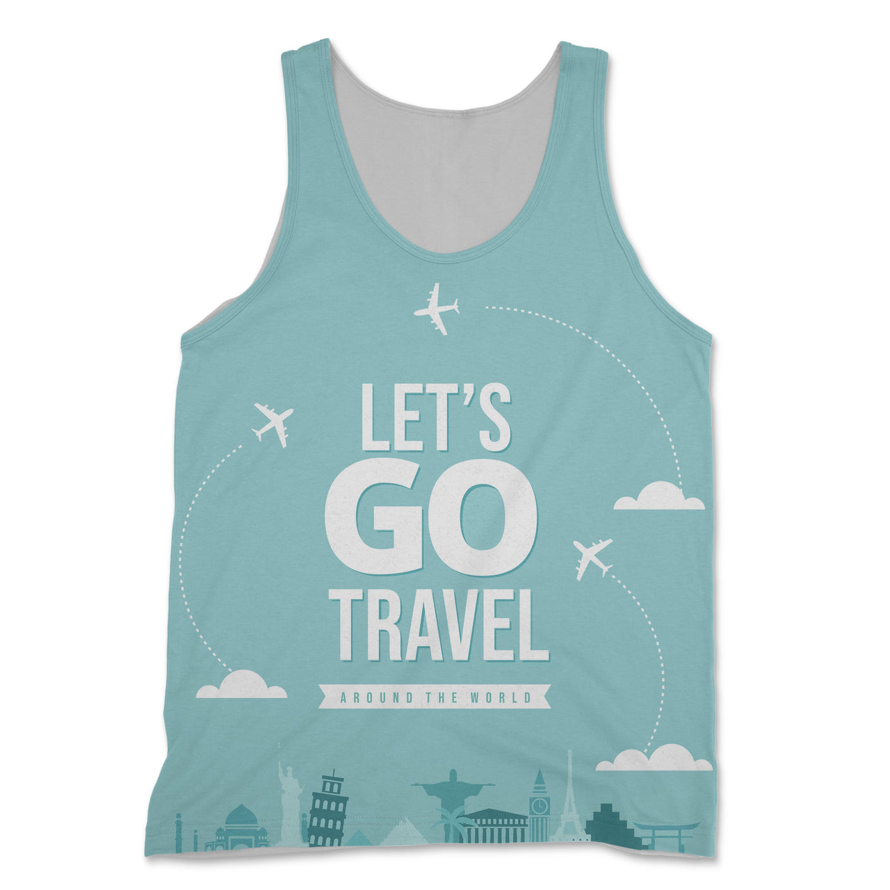 Let's Go Travel Around The World Designed 3D Tank Tops