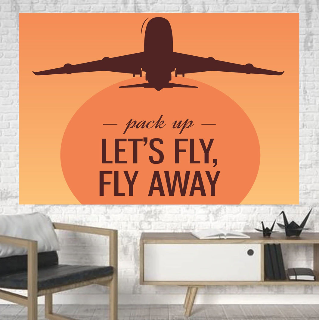 Let’s Fly Away Printed Canvas Posters (1 Piece) Aviation Shop 