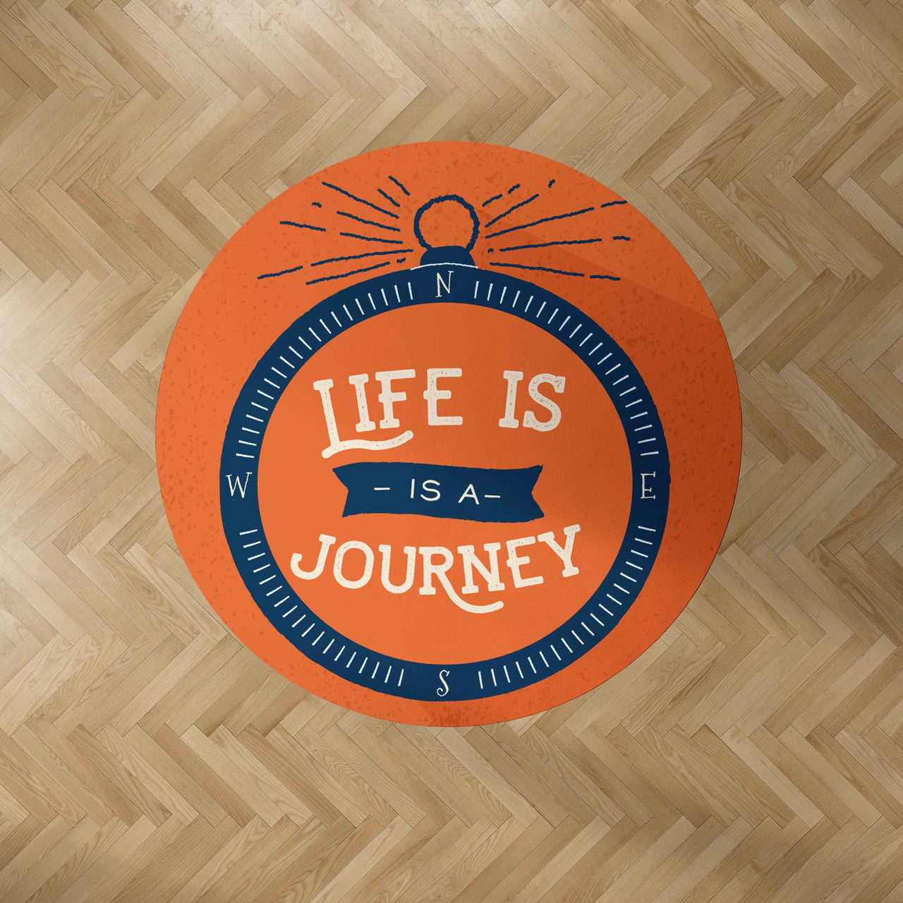 Life Is a Journey Designed Carpet & Floor Mats (Round)