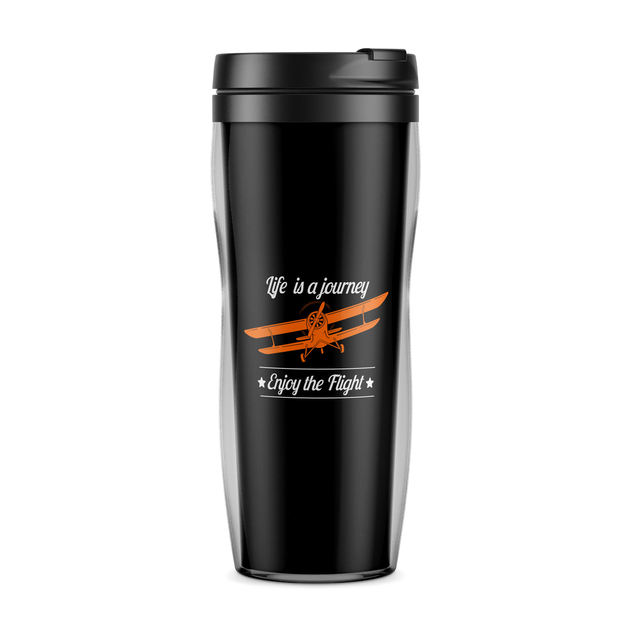 Life is a journey Enjoy the Flight Designed Travel Mugs