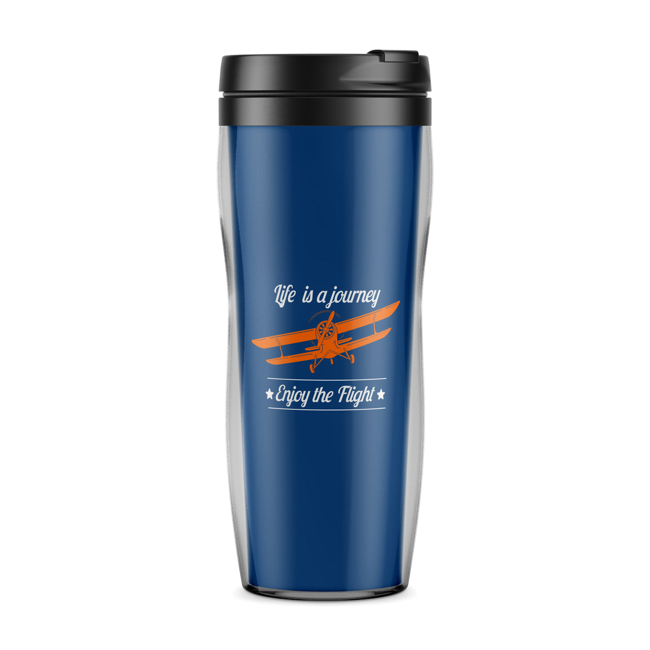 Life is a journey Enjoy the Flight Designed Travel Mugs