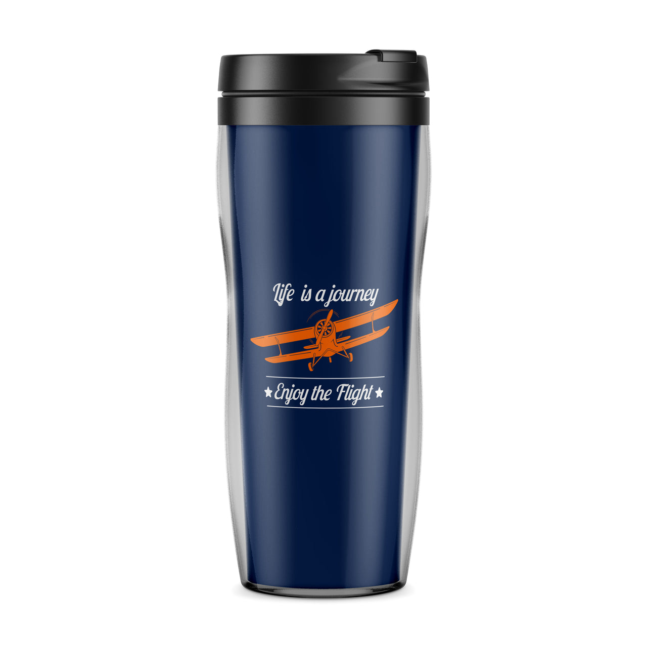 Life is a journey Enjoy the Flight Designed Travel Mugs