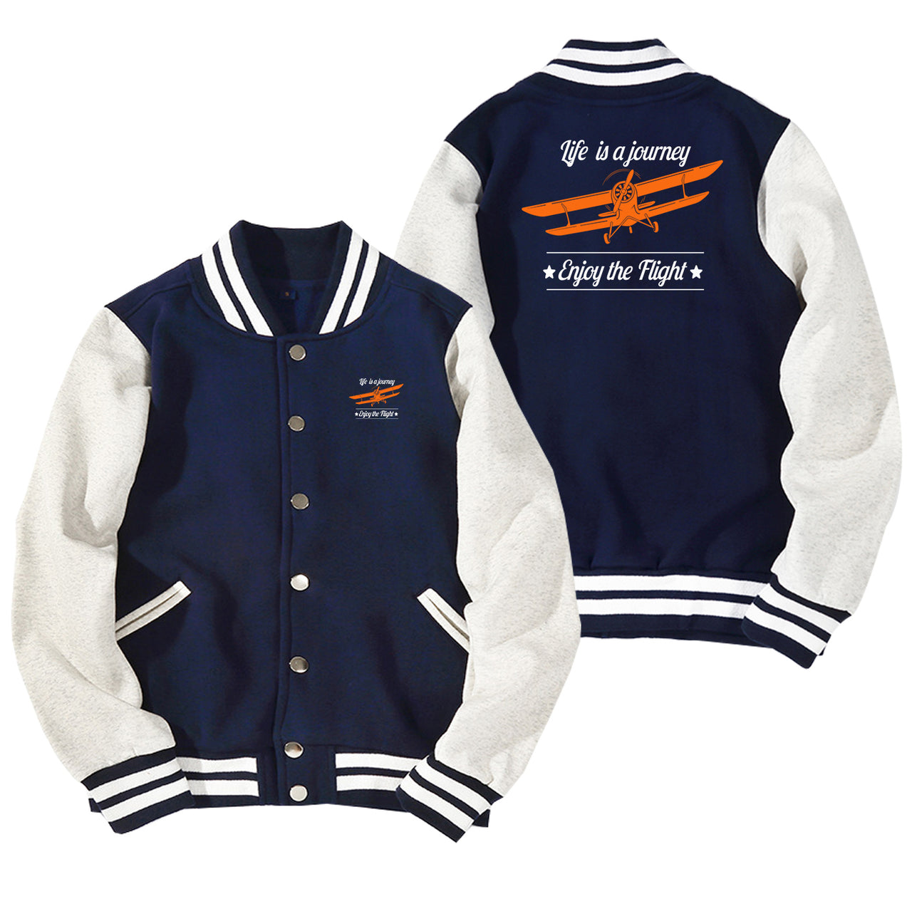 Life is a journey Enjoy the Flight Designed Baseball Style Jackets