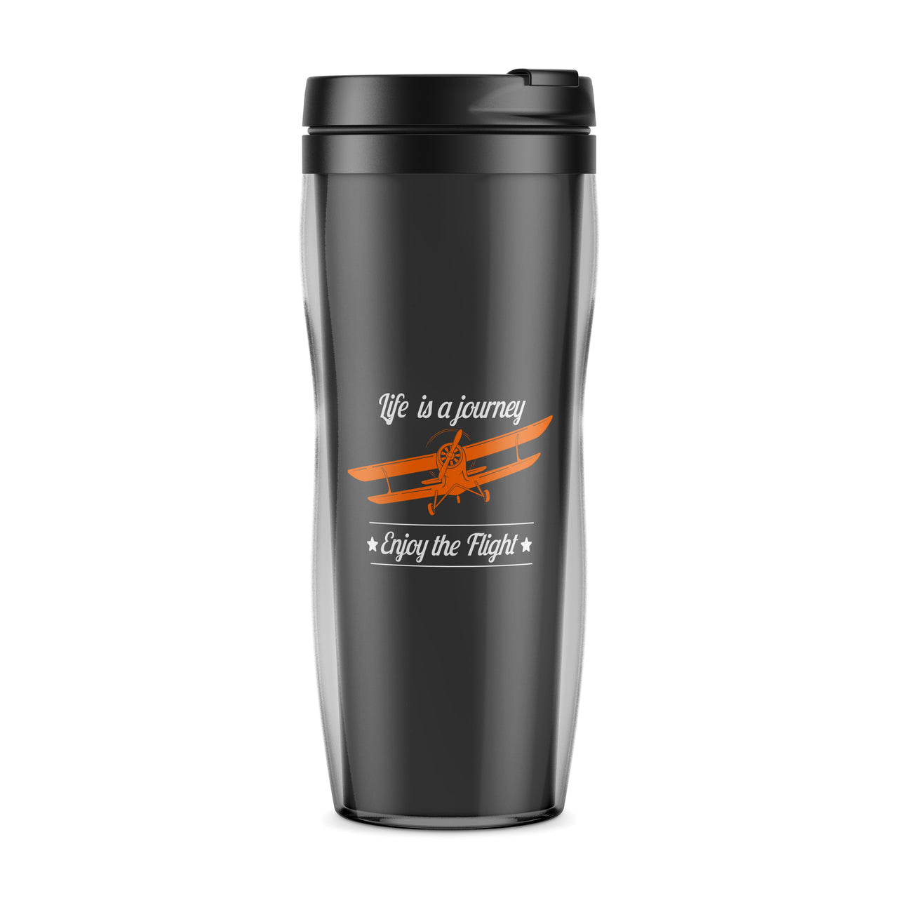 Life is a journey Enjoy the Flight Designed Travel Mugs