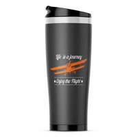 Thumbnail for Life is a journey Enjoy the Flight Designed Travel Mugs