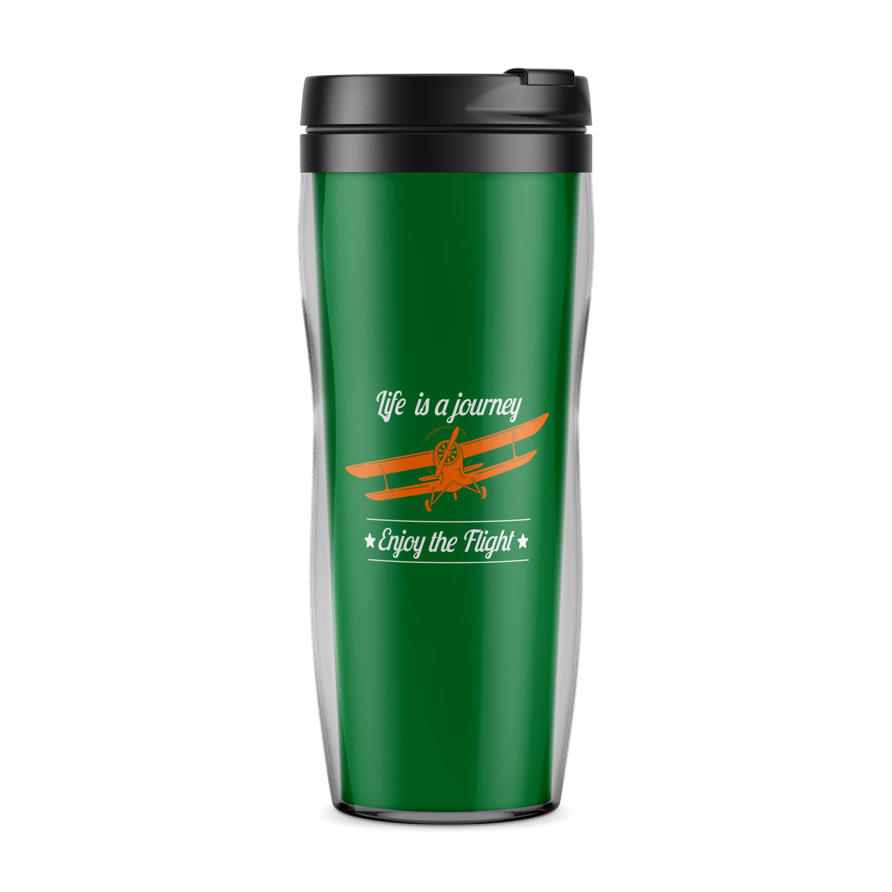 Life is a journey Enjoy the Flight Designed Travel Mugs
