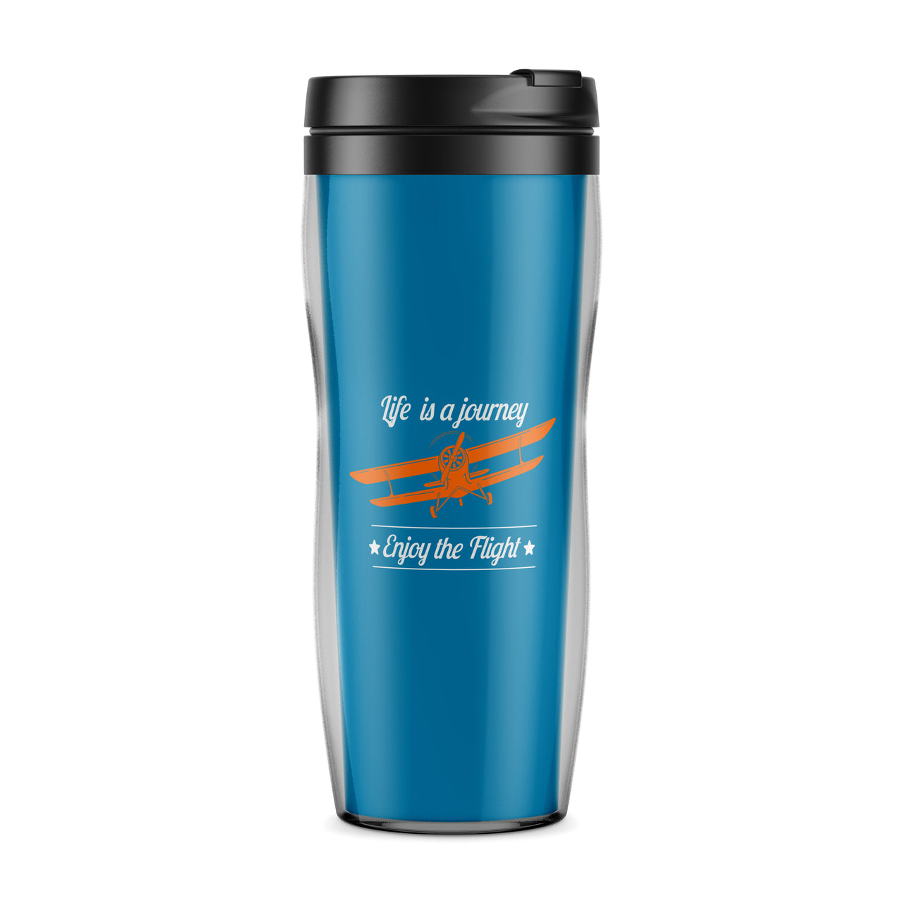 Life is a journey Enjoy the Flight Designed Travel Mugs