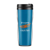 Thumbnail for Life is a journey Enjoy the Flight Designed Travel Mugs