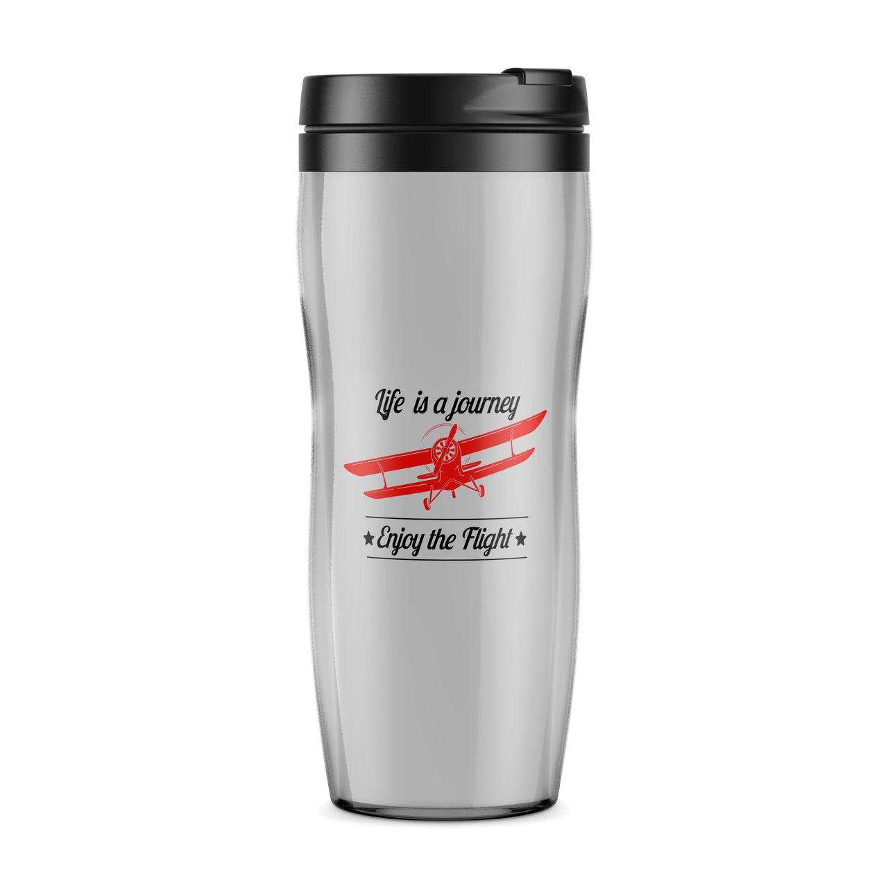 Life is a journey Enjoy the Flight Designed Travel Mugs