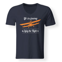 Thumbnail for Life is a journey Enjoy the Flight Designed V-Neck T-Shirts