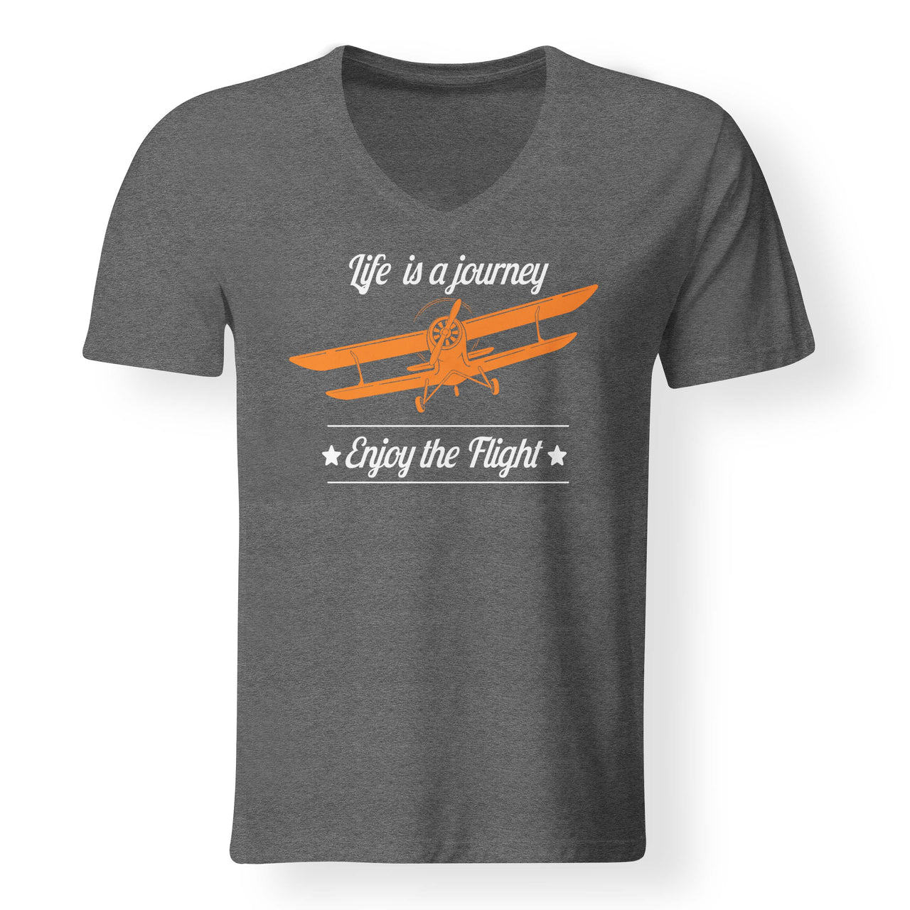 Life is a journey Enjoy the Flight Designed V-Neck T-Shirts