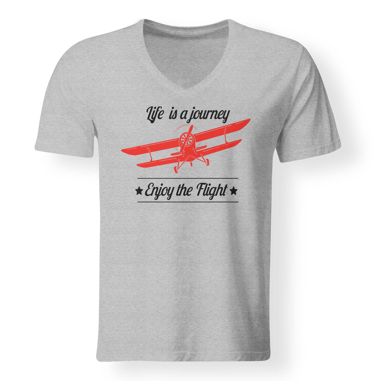 Life is a journey Enjoy the Flight Designed V-Neck T-Shirts