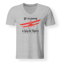 Thumbnail for Life is a journey Enjoy the Flight Designed V-Neck T-Shirts