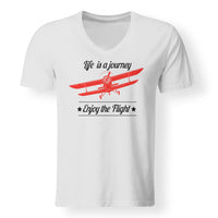 Thumbnail for Life is a journey Enjoy the Flight Designed V-Neck T-Shirts