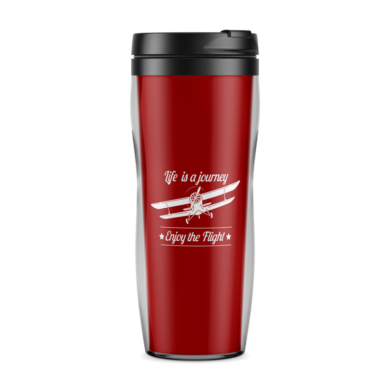 Life is a journey Enjoy the Flight Designed Travel Mugs