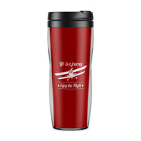 Thumbnail for Life is a journey Enjoy the Flight Designed Travel Mugs