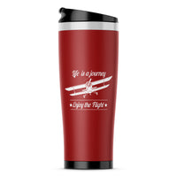 Thumbnail for Life is a journey Enjoy the Flight Designed Travel Mugs