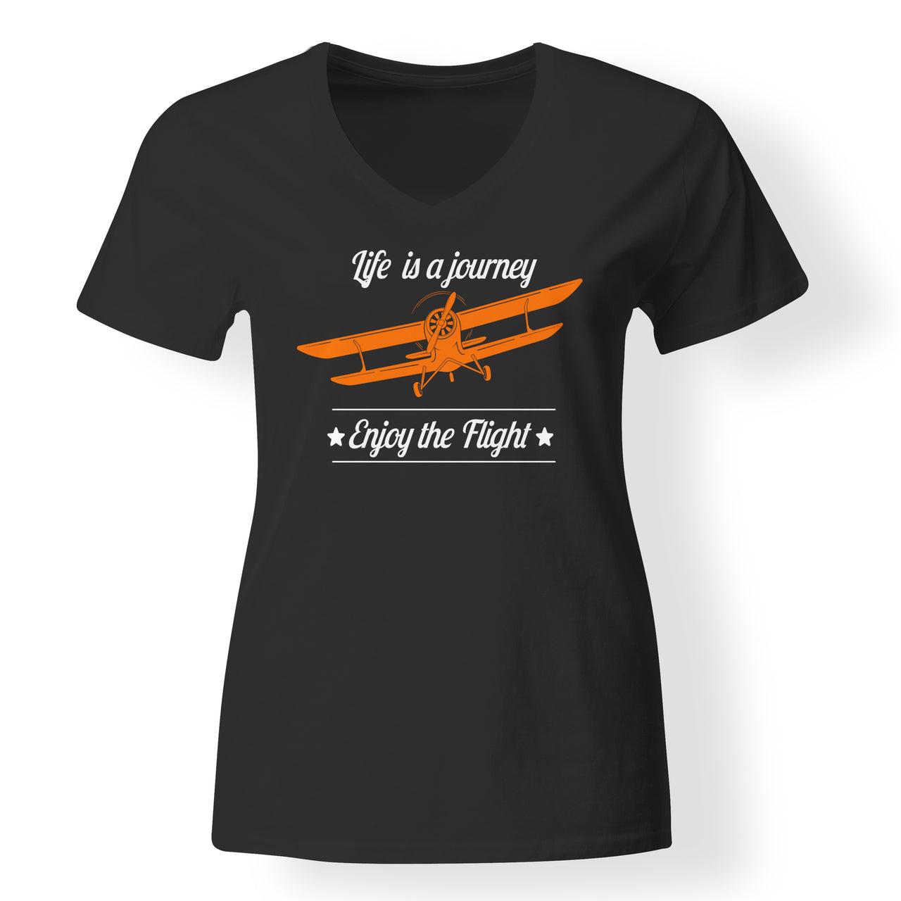 Life is a journey Enjoy the Flight Designed V-Neck T-Shirts