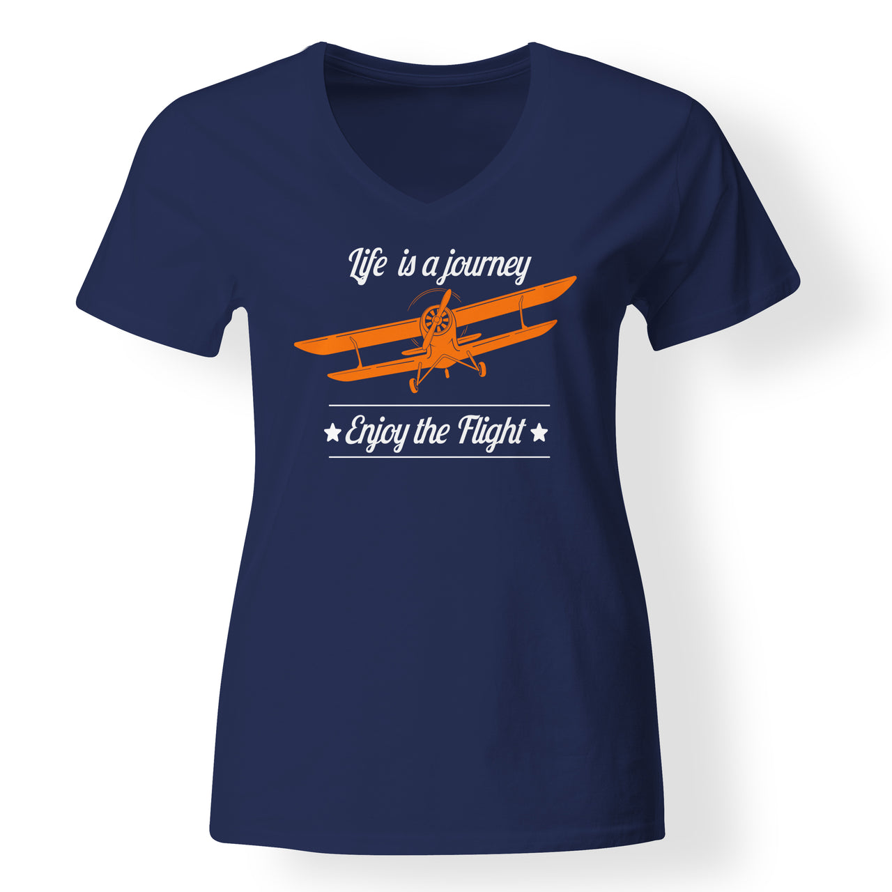 Life is a journey Enjoy the Flight Designed V-Neck T-Shirts