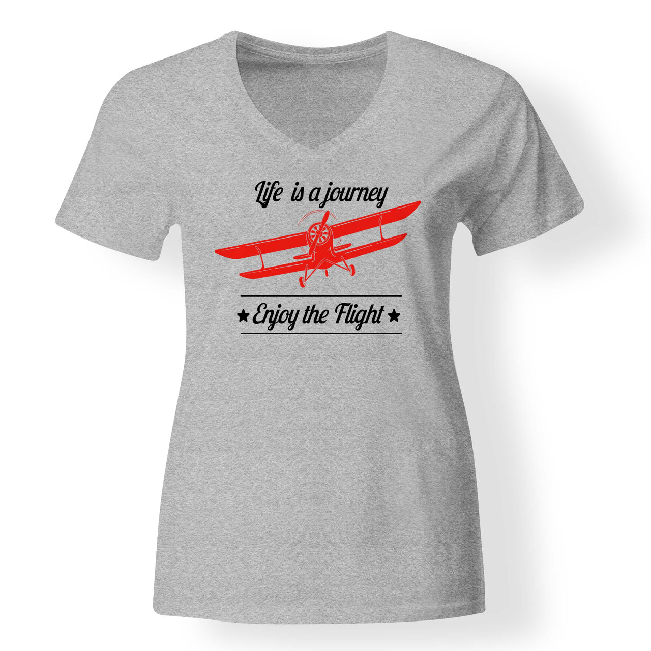 Life is a journey Enjoy the Flight Designed V-Neck T-Shirts