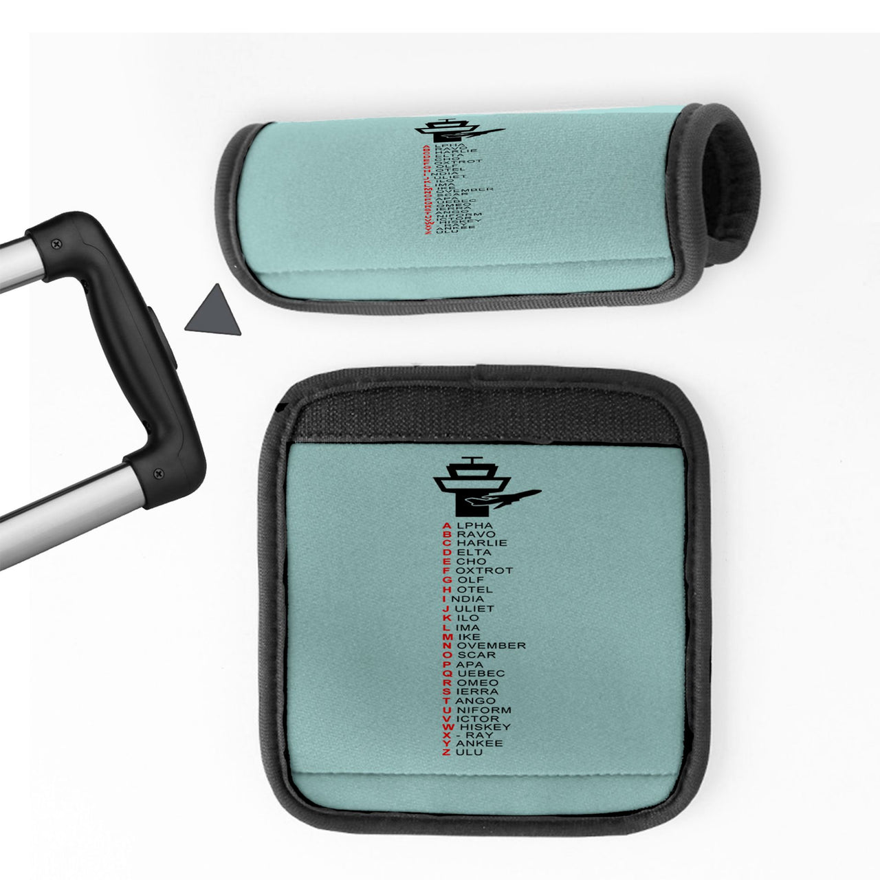 Aviation Alphabet Designed Neoprene Luggage Handle Covers