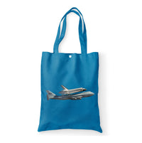 Thumbnail for Space shuttle on 747 Designed Tote Bags