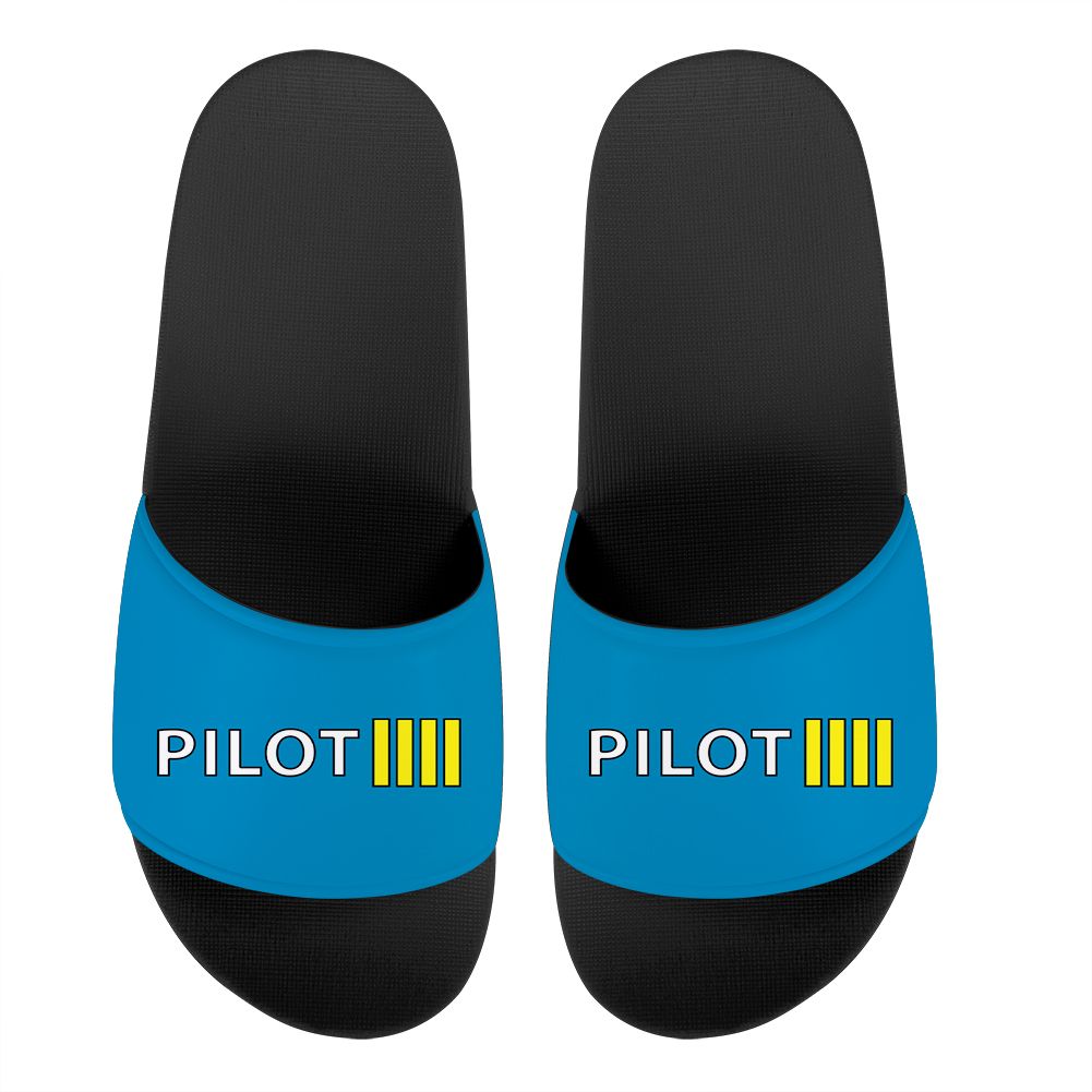 Pilot & Stripes (4 Lines) Designed Sport Slippers
