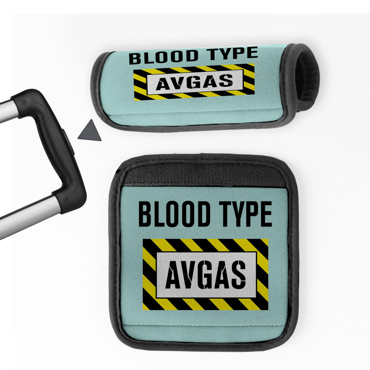 Blood Type AVGAS Designed Neoprene Luggage Handle Covers