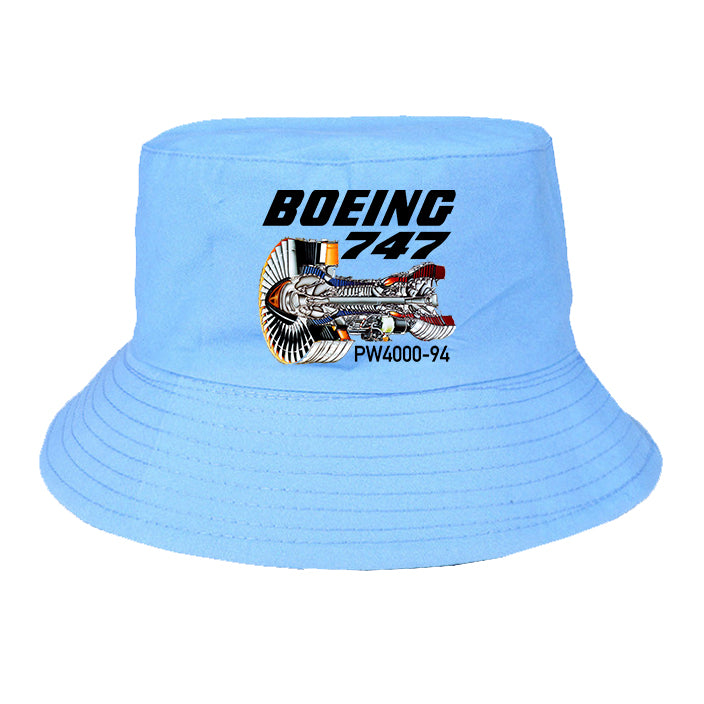 Boeing 747 & PW4000-94 Engine Designed Summer & Stylish Hats