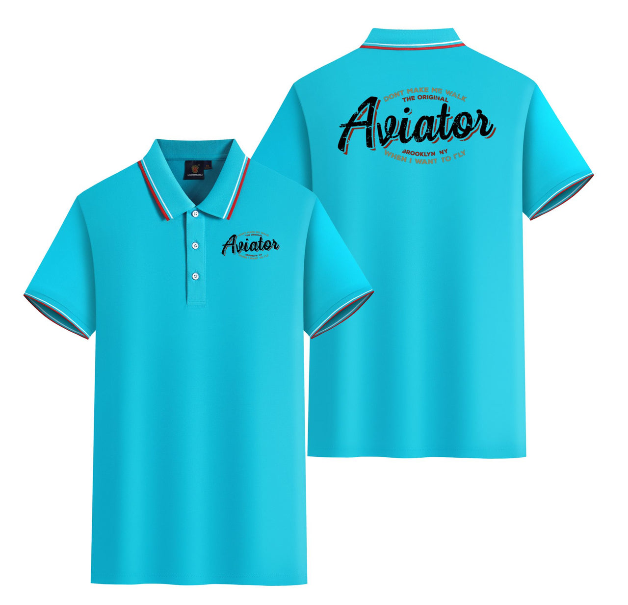 Aviator - Dont Make Me Walk Designed Stylish Polo T-Shirts (Double-Side)