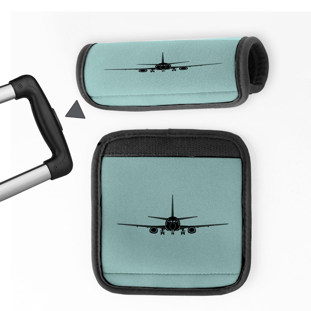 Boeing 737 Silhouette Designed Neoprene Luggage Handle Covers