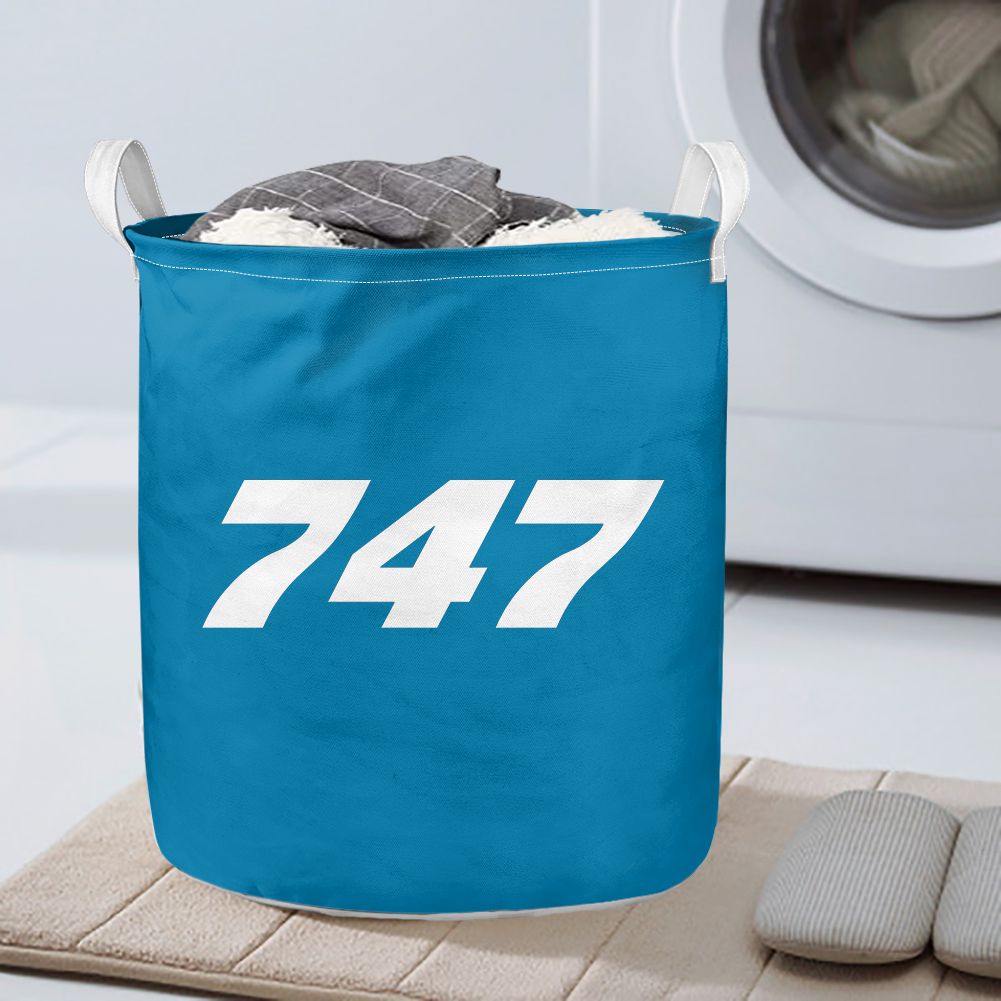 747 Flat Text Designed Laundry Baskets
