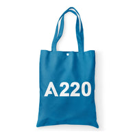 Thumbnail for A220 Flat Text Designed Tote Bags