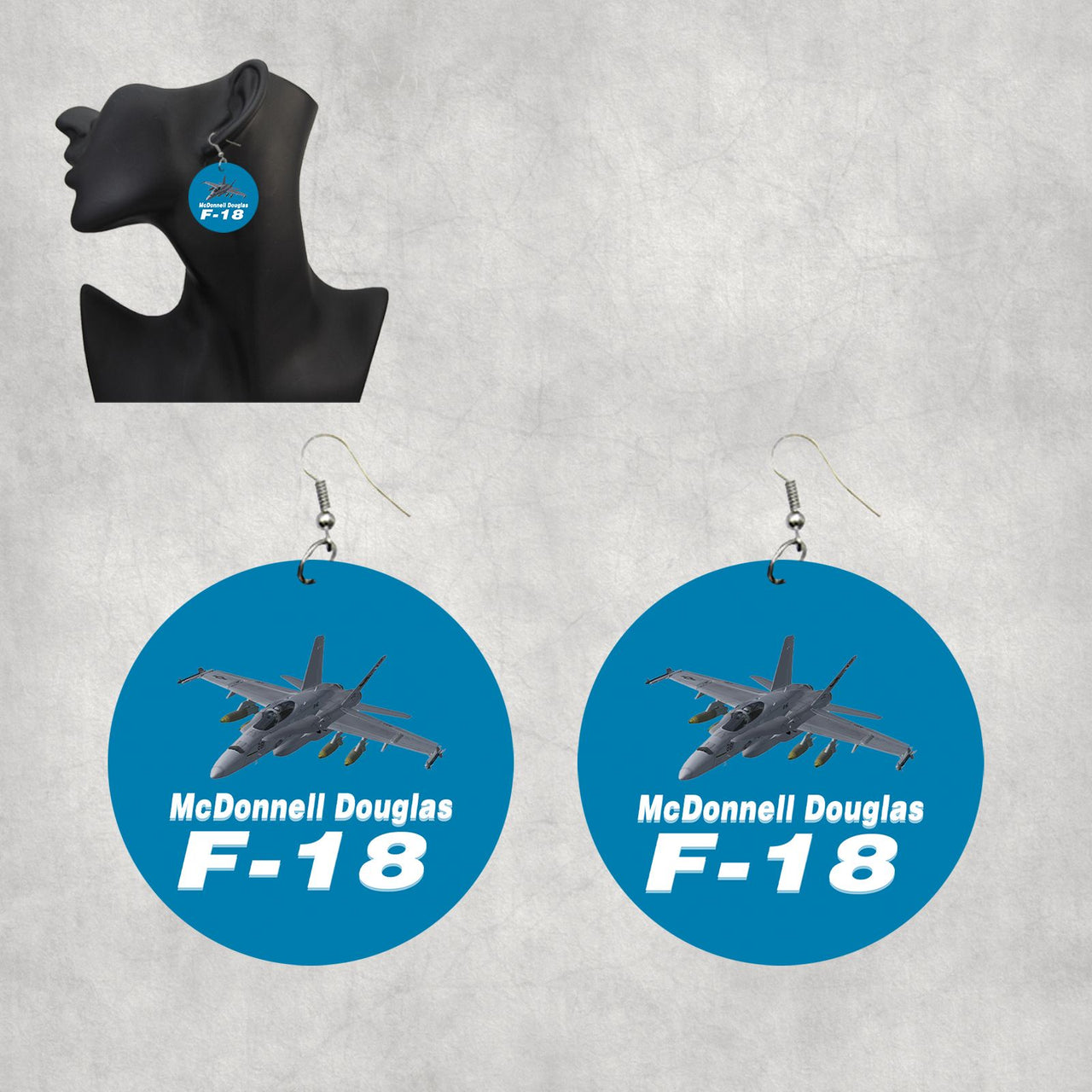 The McDonnell Douglas F18 Designed Wooden Drop Earrings