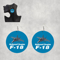 Thumbnail for The McDonnell Douglas F18 Designed Wooden Drop Earrings