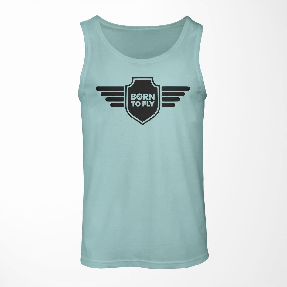 Born To Fly & Badge Designed Tank Tops