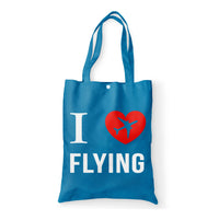 Thumbnail for I Love Flying Designed Tote Bags